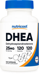 Nutricost DHEA 25mg bottle with 120 capsules