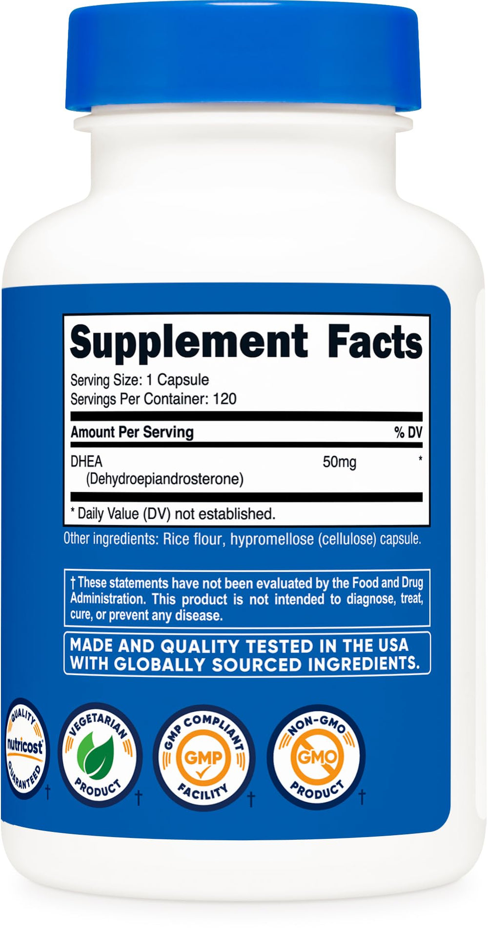 ISO-accredited third-party testing seal on Nutricost packaging