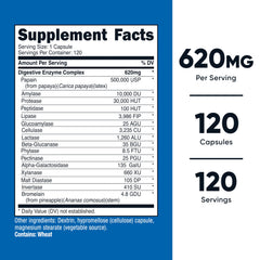 Close-up of Nutricost Digestive Enzymes label on bottle
