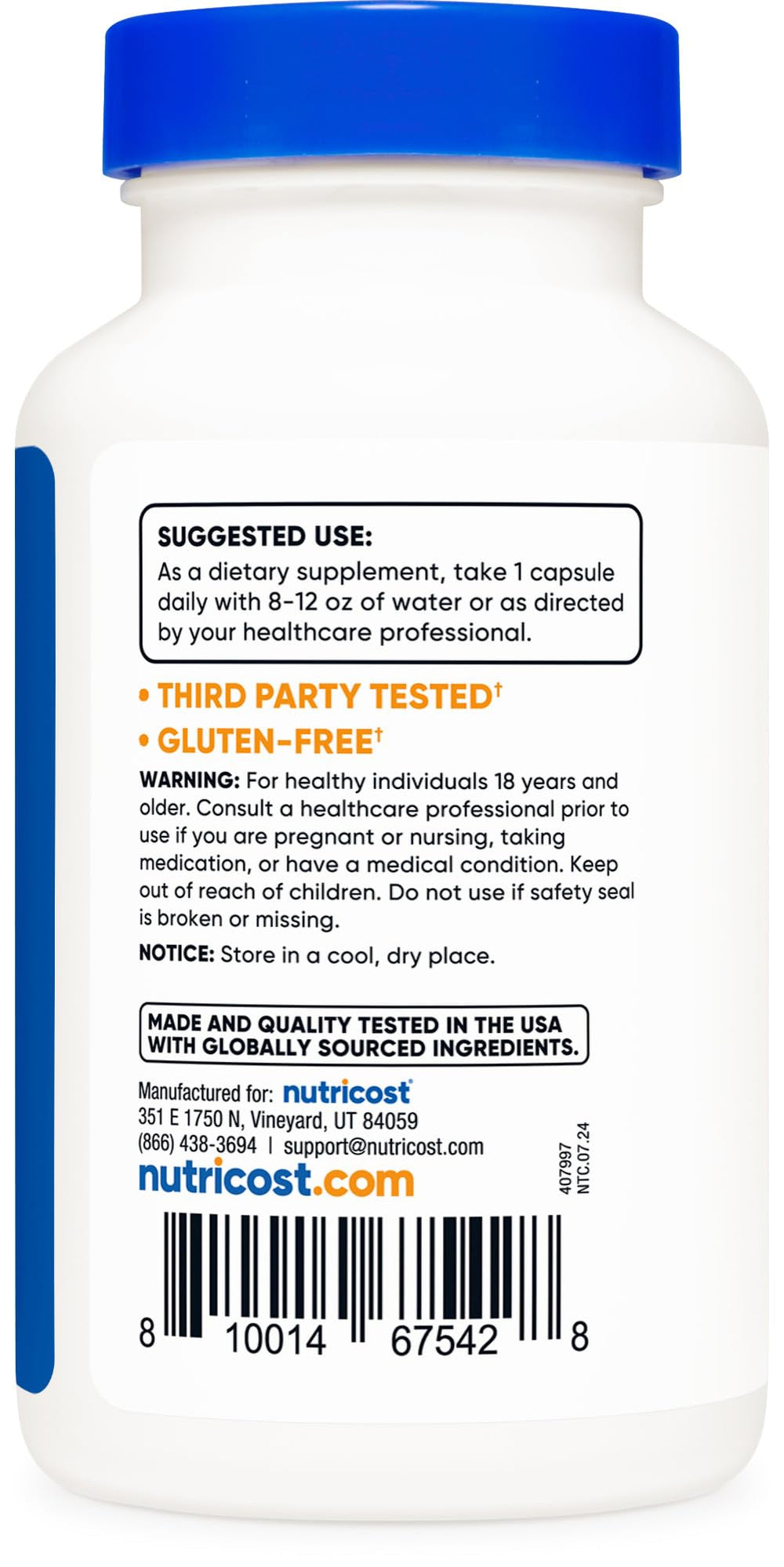 Serving size image showing 1 capsule equals 300mg DIM
