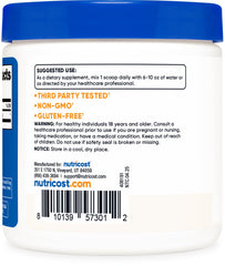 Close-up of Nutricost DMAE-Bitartrate powder label