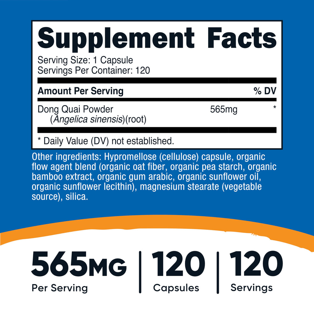 Dong Quai 565mg capsules close-up