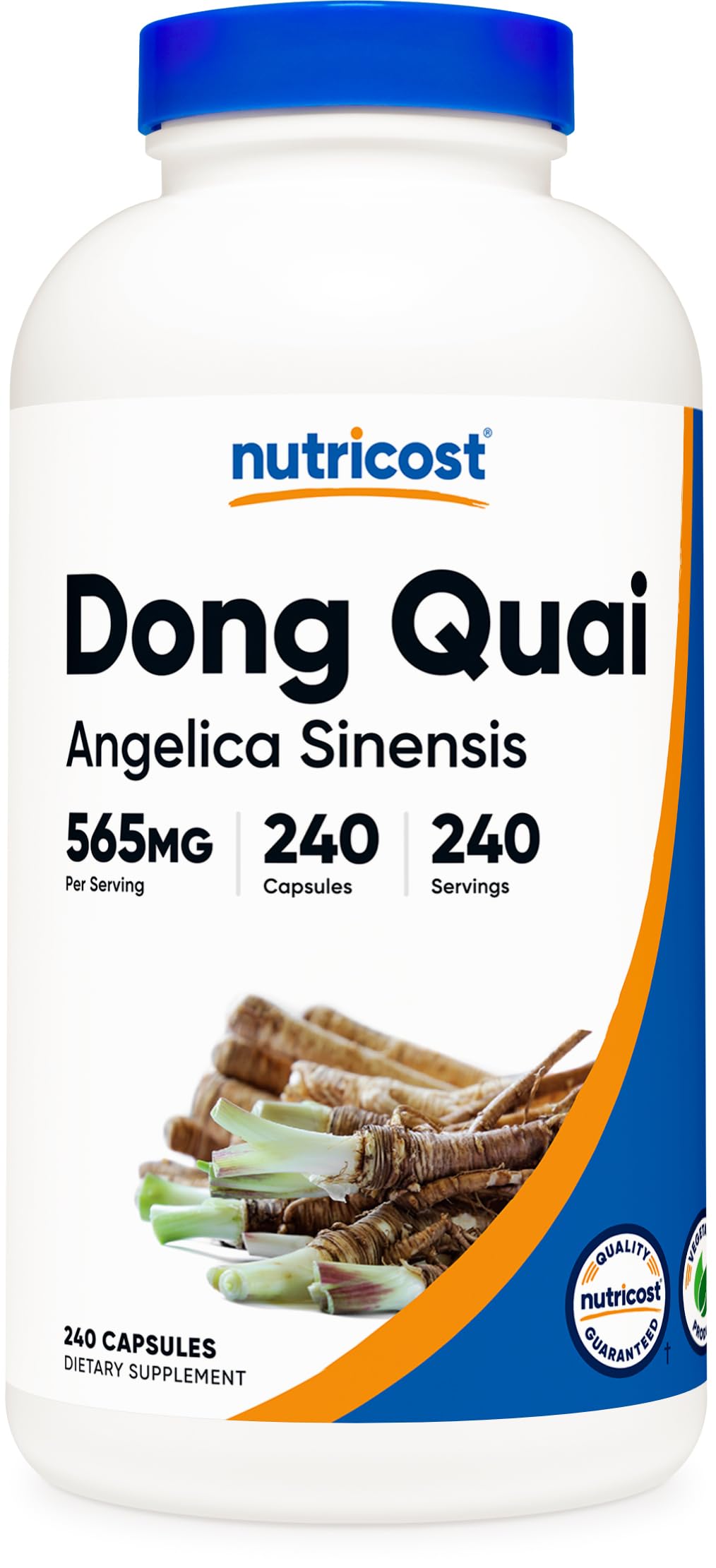 Nutricost Dong Quai 565 mg bottle with Angelica Sinensis capsules