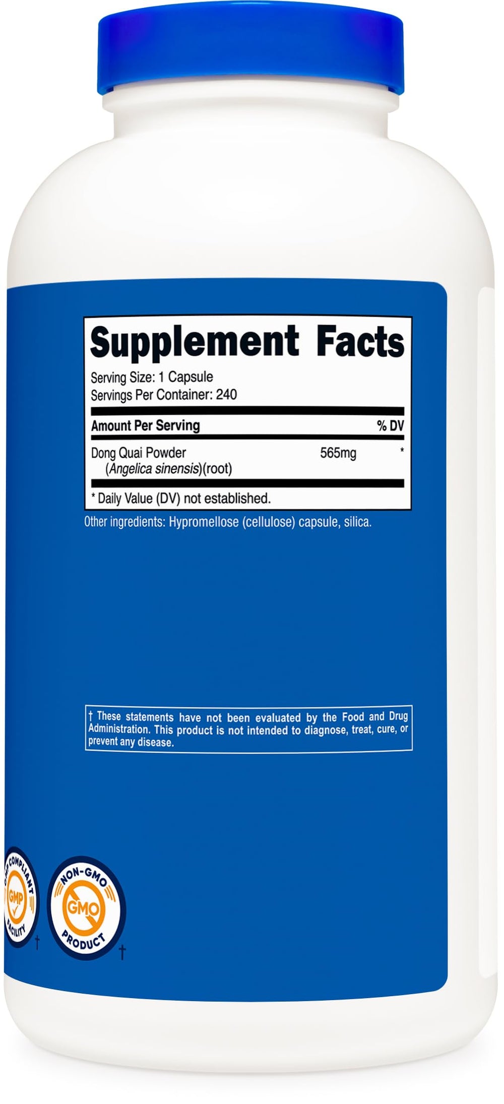 Non-GMO and Gluten Free icons for Nutricost Dong Quai