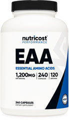 Nutricost EAA Capsules 1200mg bottle with 240 capsules