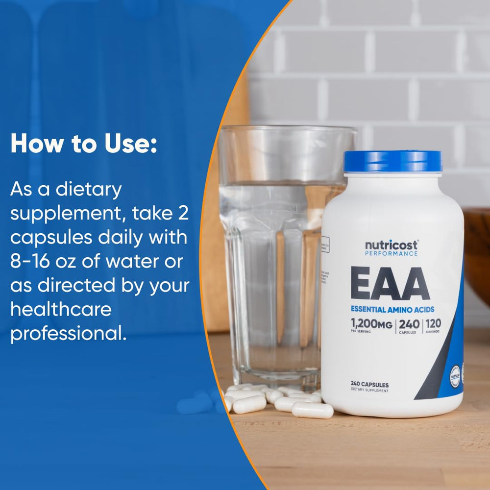 BCAAs included in Nutricost EAA capsules