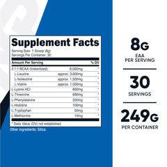 8g EAAs per serving including 2:1:1 BCAAs
