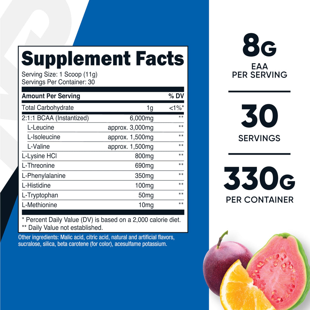 Container of Nutricost EAA Powder POG with scoop