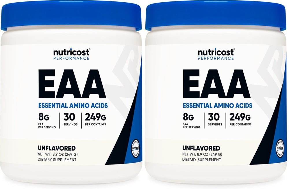Nutricost EAA Powder Unflavored two-pack front view