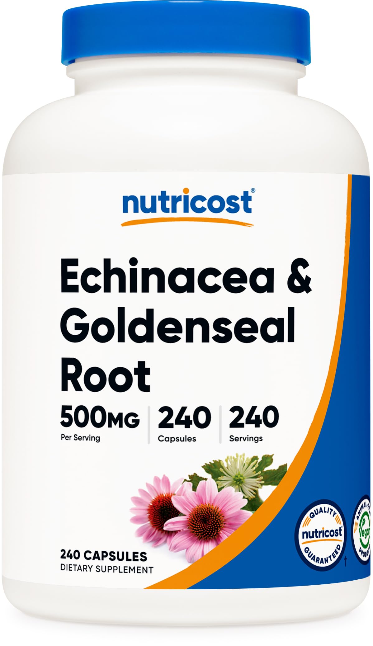Nutricost Echinacea & Goldenseal Root 500mg bottle – front view