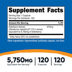 Close-up of the Nutricost Elderberry Capsules label