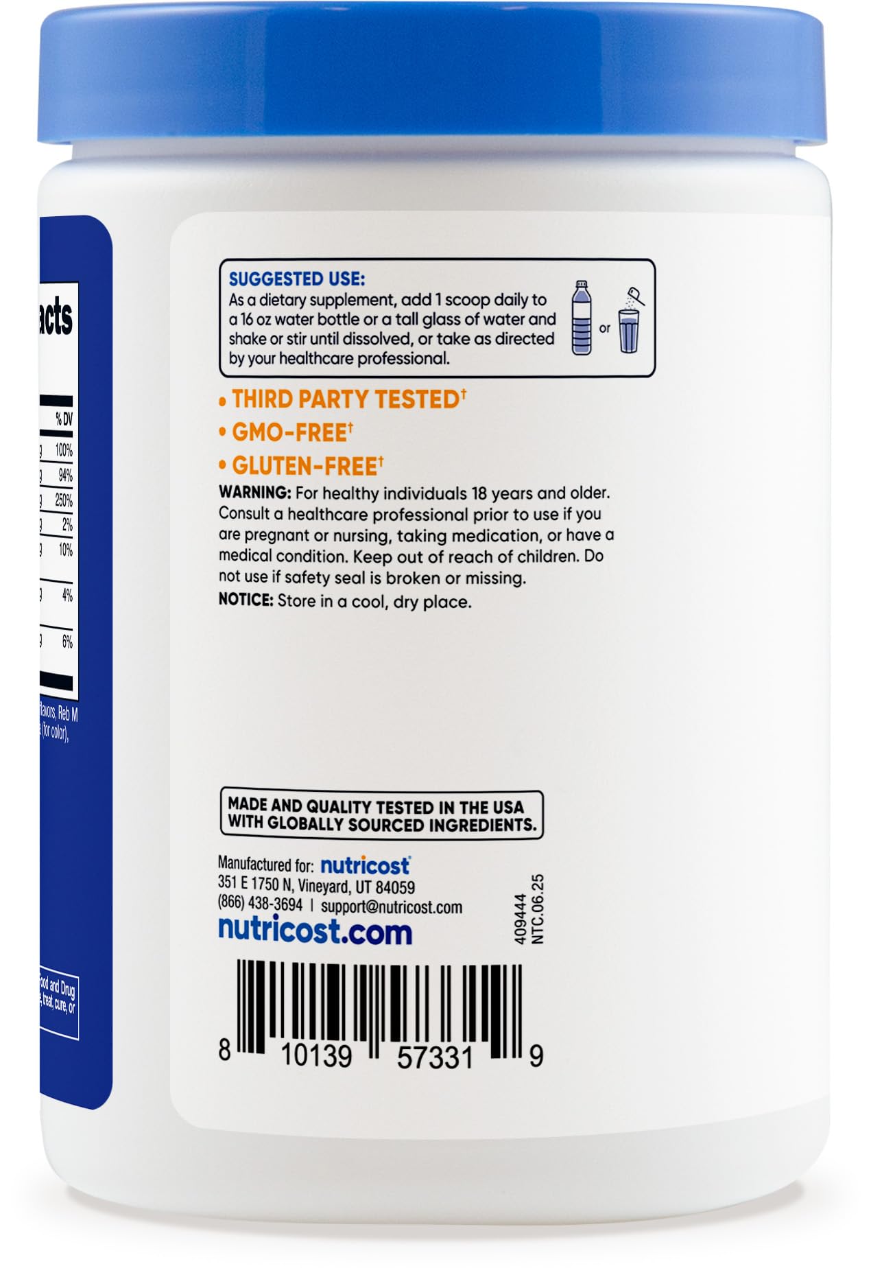 GMP compliant manufacturing facility and third-party testing badge