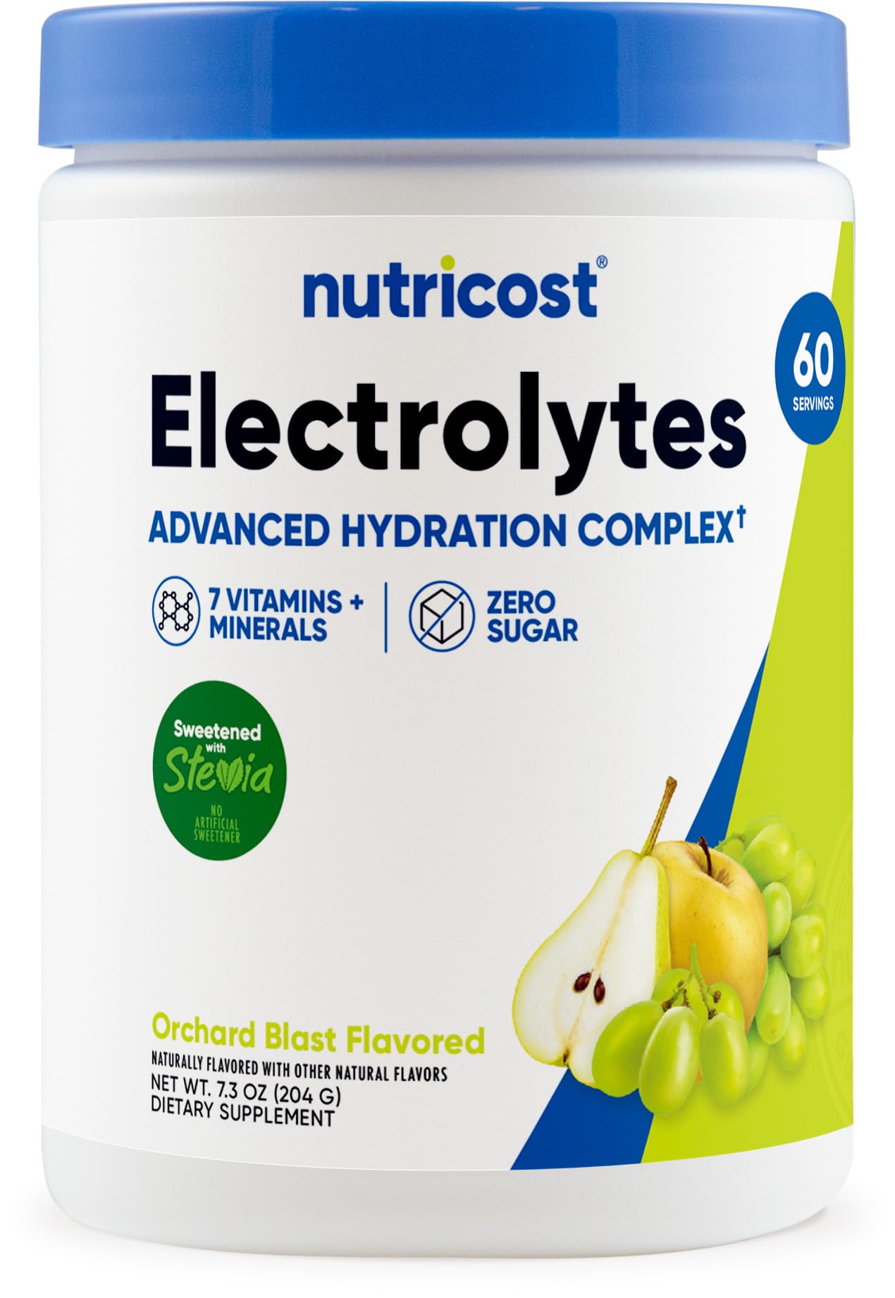 Nutricost Electrolytes Complex Orchard Blast bottle for on-the-go hydration.