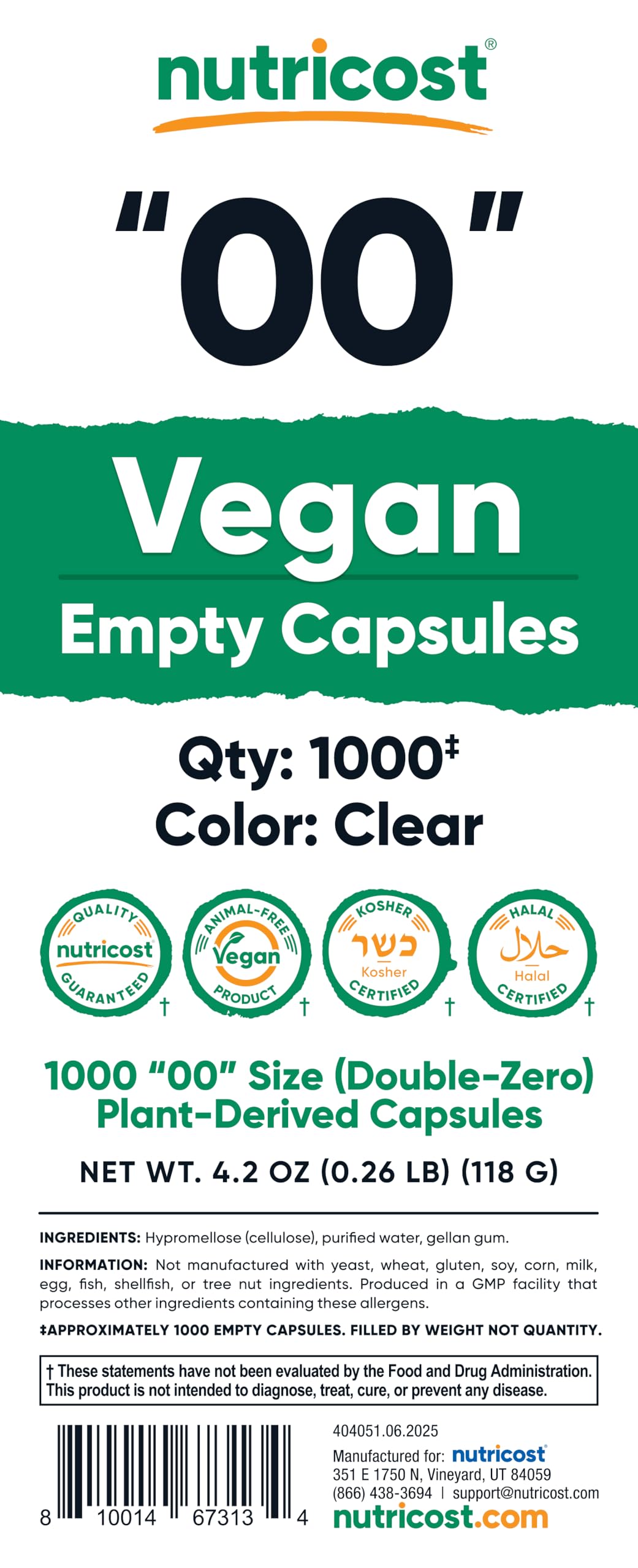 Close-up of dual snap-ring locking system on Nutricost empty capsules