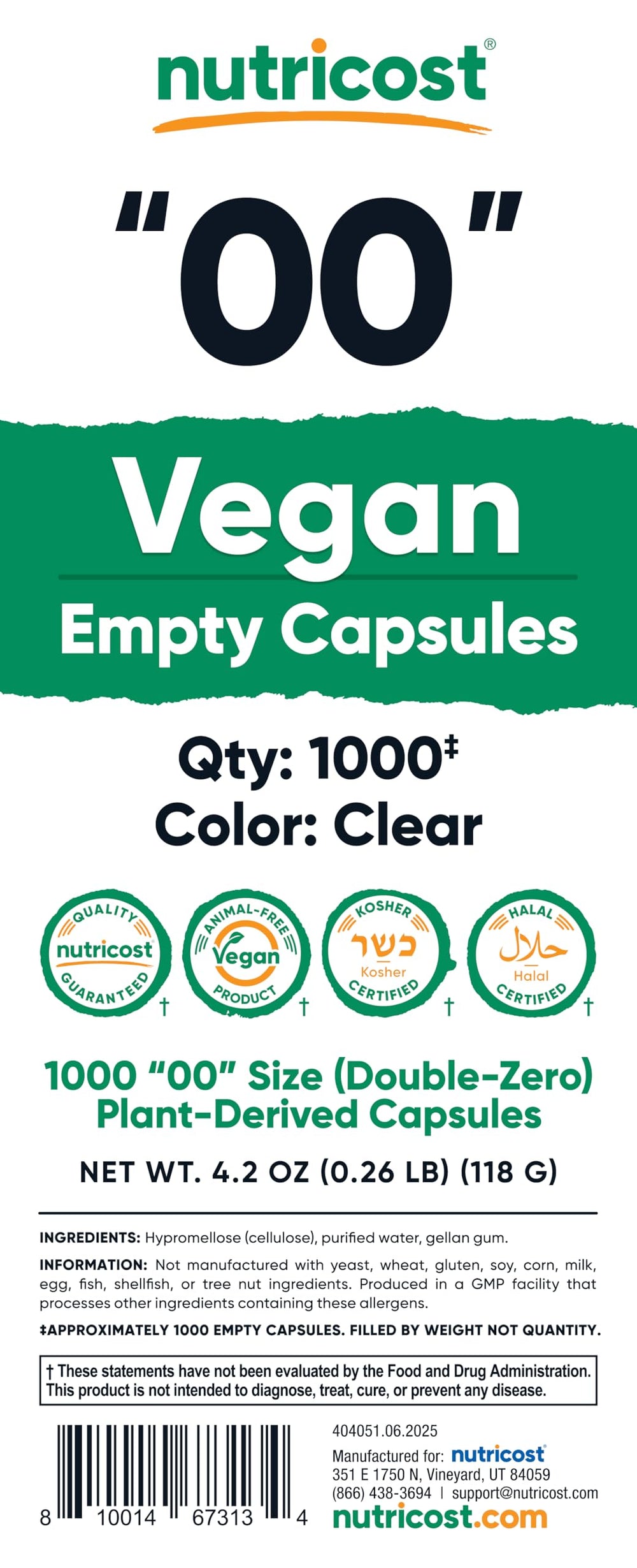 Close-up of dual snap-ring locking system on Nutricost empty capsules