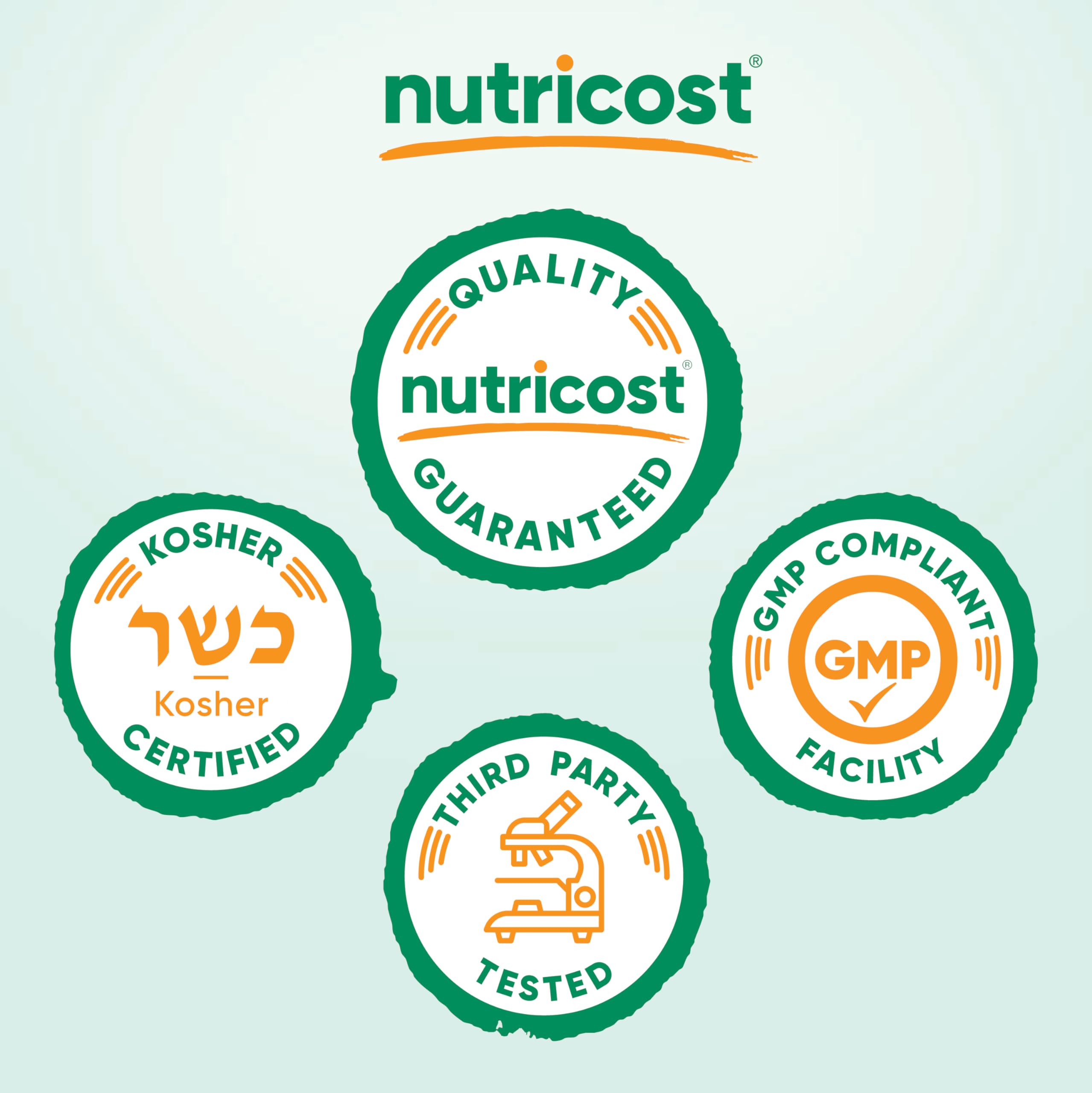 Packaging showing certifications including Kosher, Halal, Non-GMO for Nutricost empty capsules