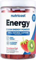 Nutricost Energy Complex Stickpack Strawberry Kiwi flavor bottle label
