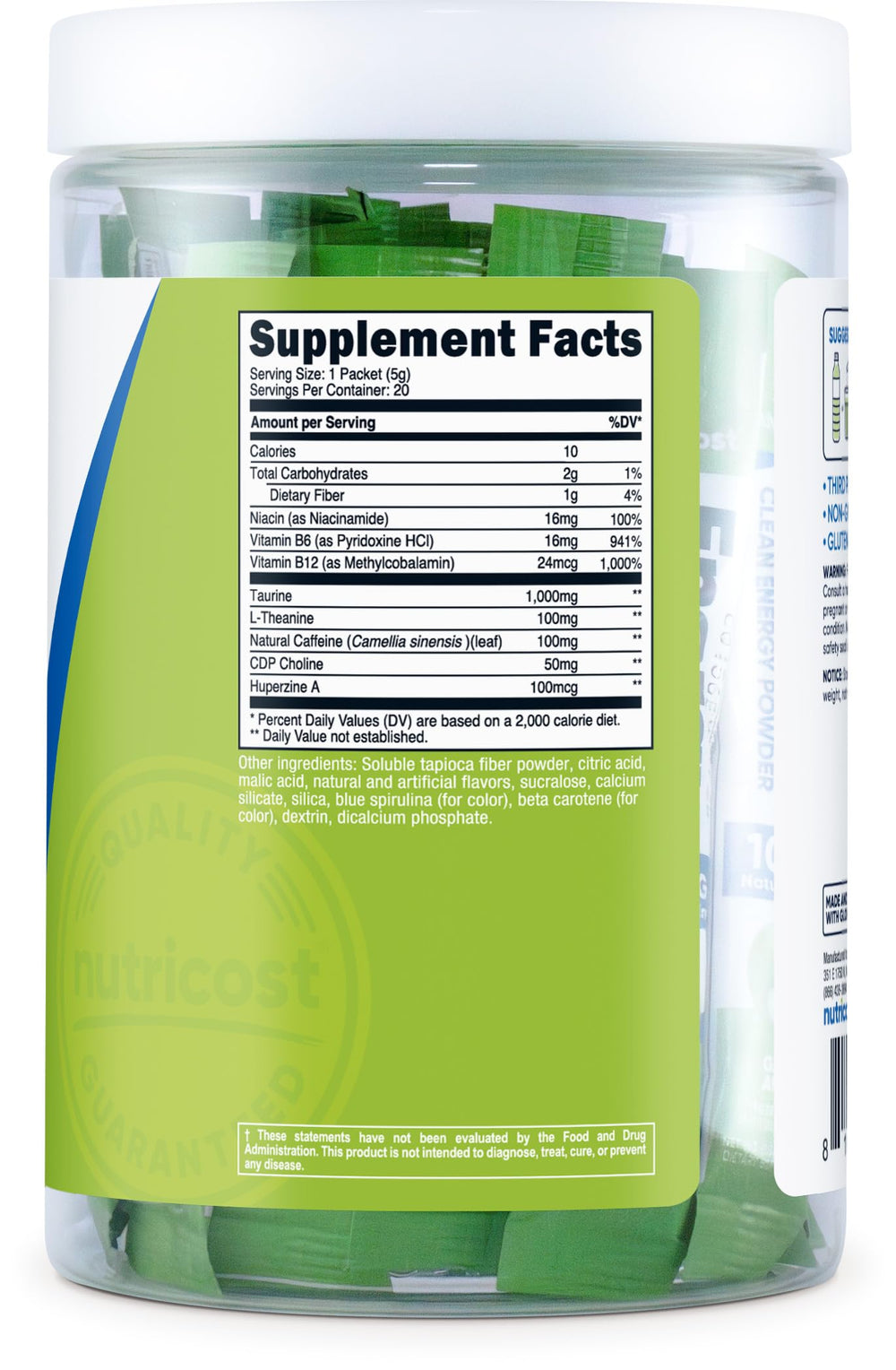 Nutricost Energy Complex Stickpack ready drink shows easy post-workout refreshment.