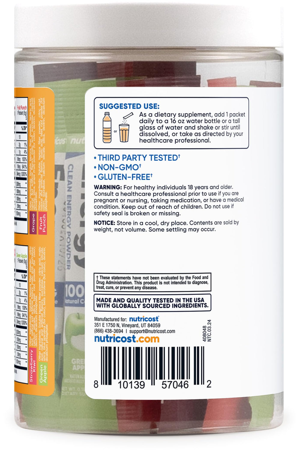 Fruit Punch flavor energy stick pack