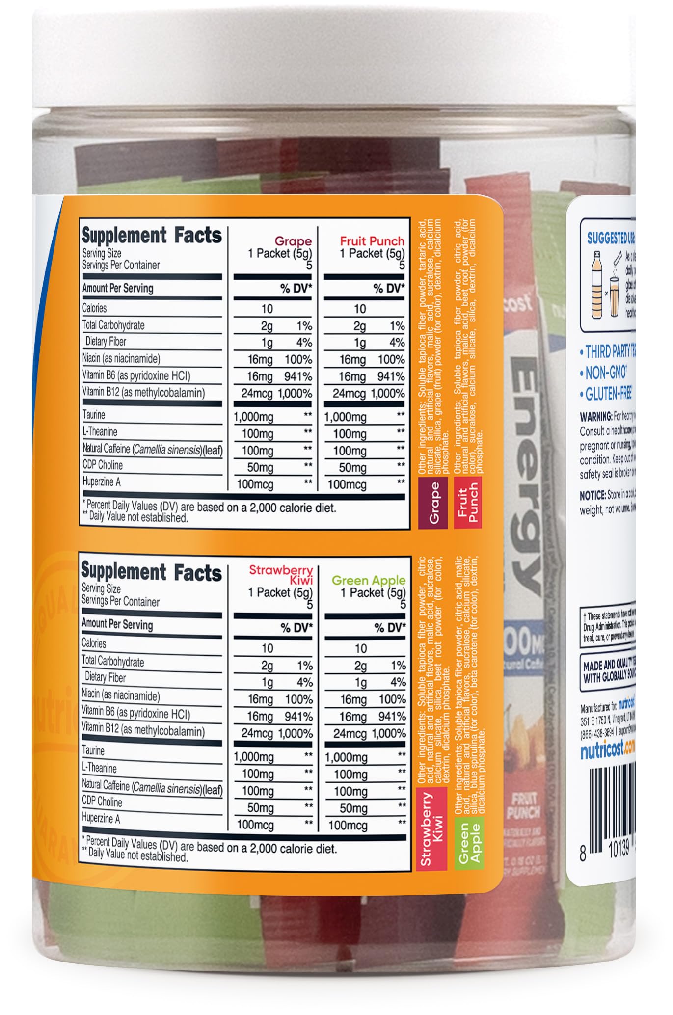 On-the-go use: 20-stick pack per bottle