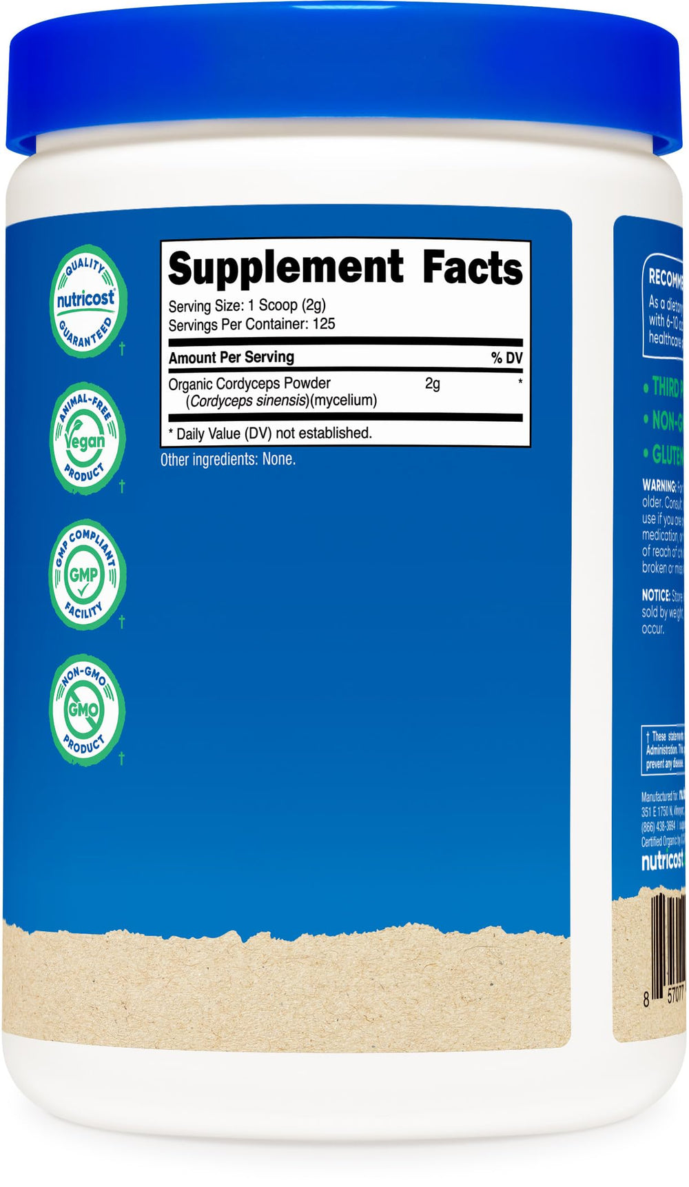 GMP compliant, FDA registered Nutricost production facility