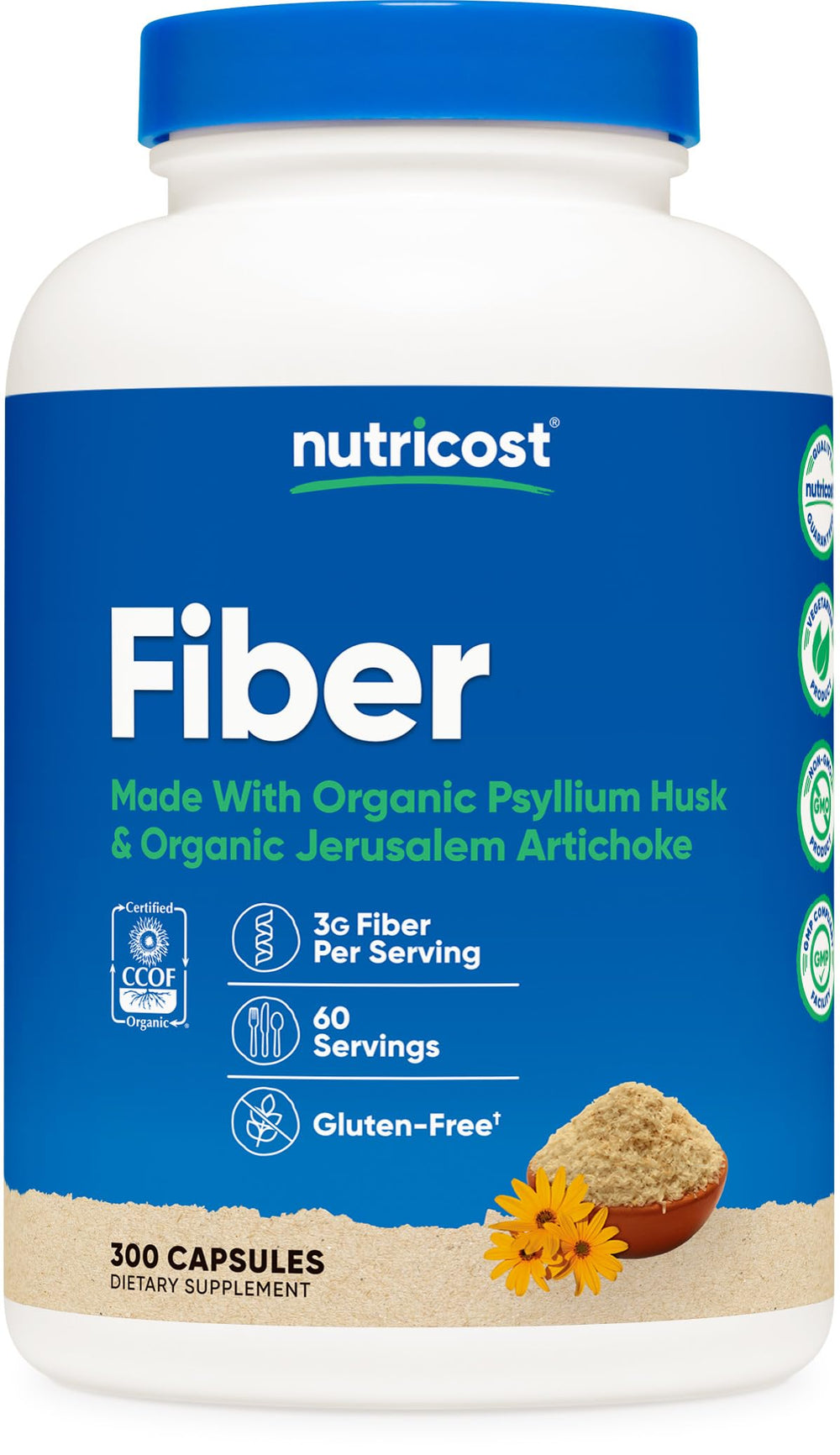 Nutricost Fiber Capsules bottle with 300 capsules