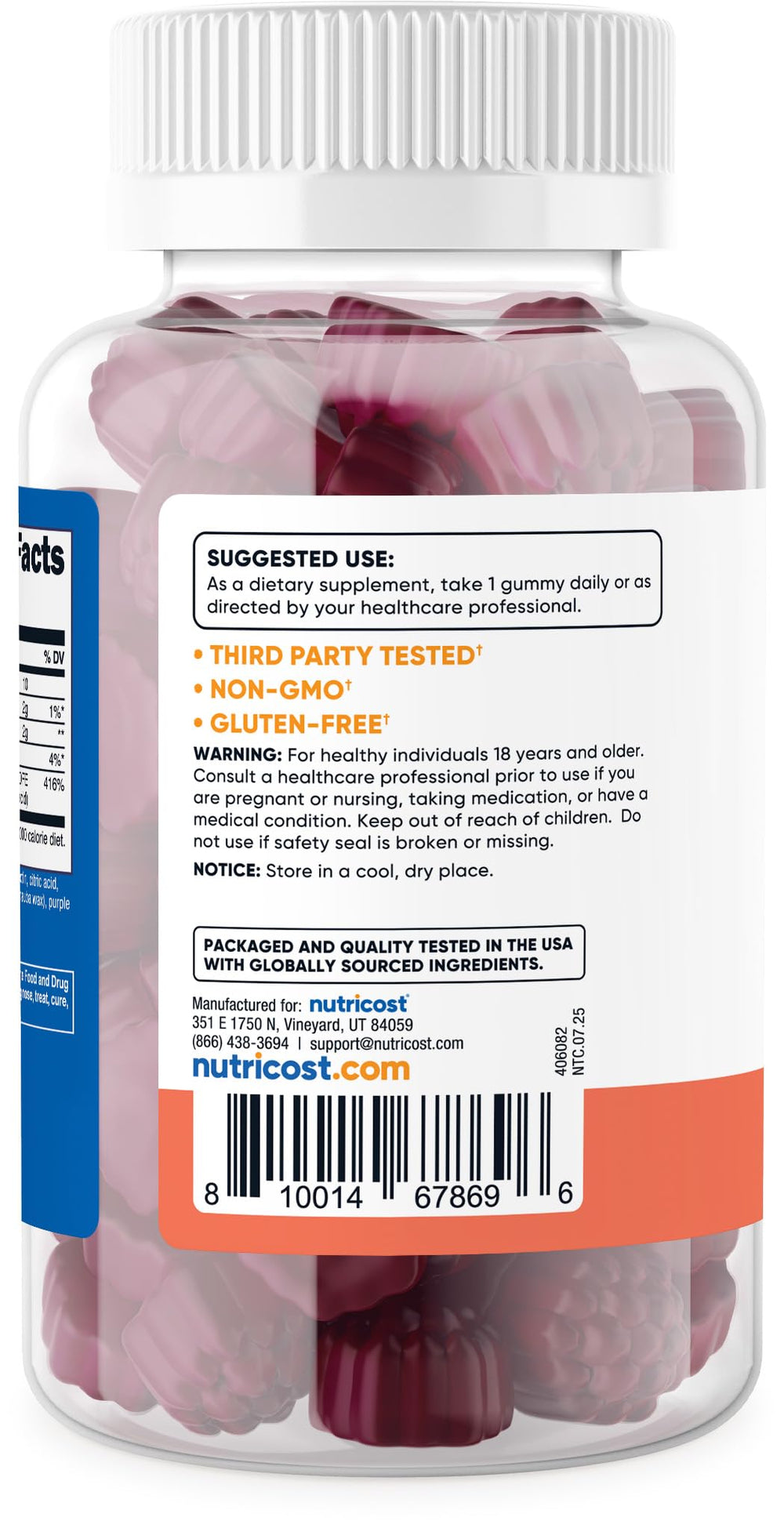 Gummies bottle indicating 120 servings