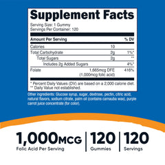 Label showing ingredients and benefits