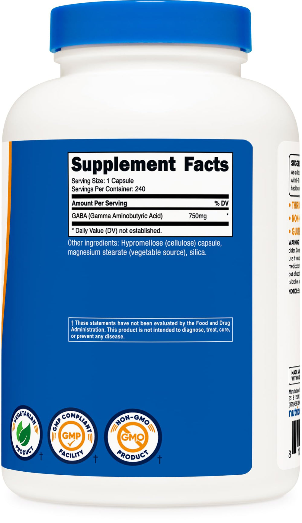 GMP compliant, FDA registered Nutricost production facility