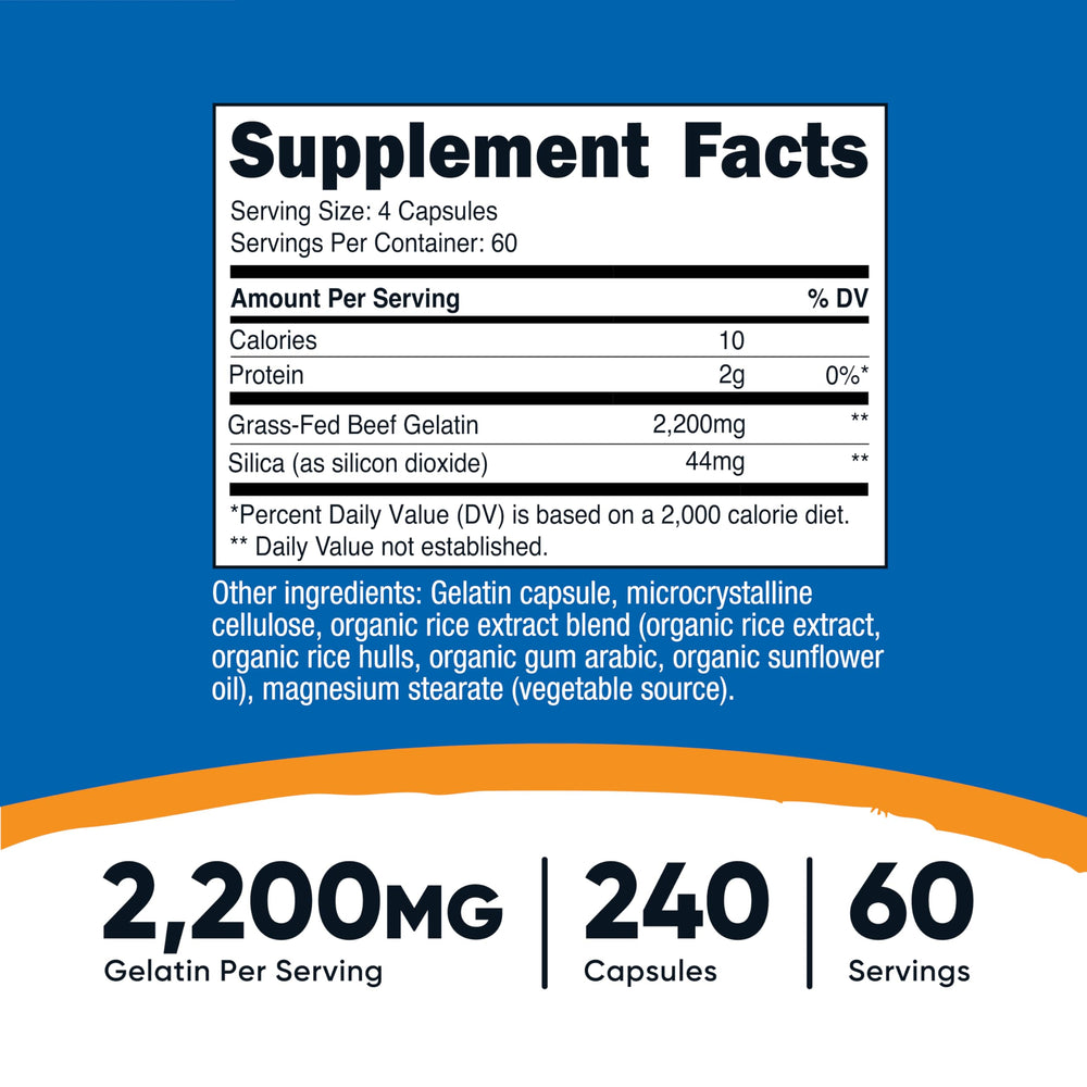 Close-up of 240 gelatin capsules