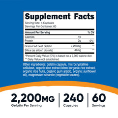 Close-up of 240 gelatin capsules