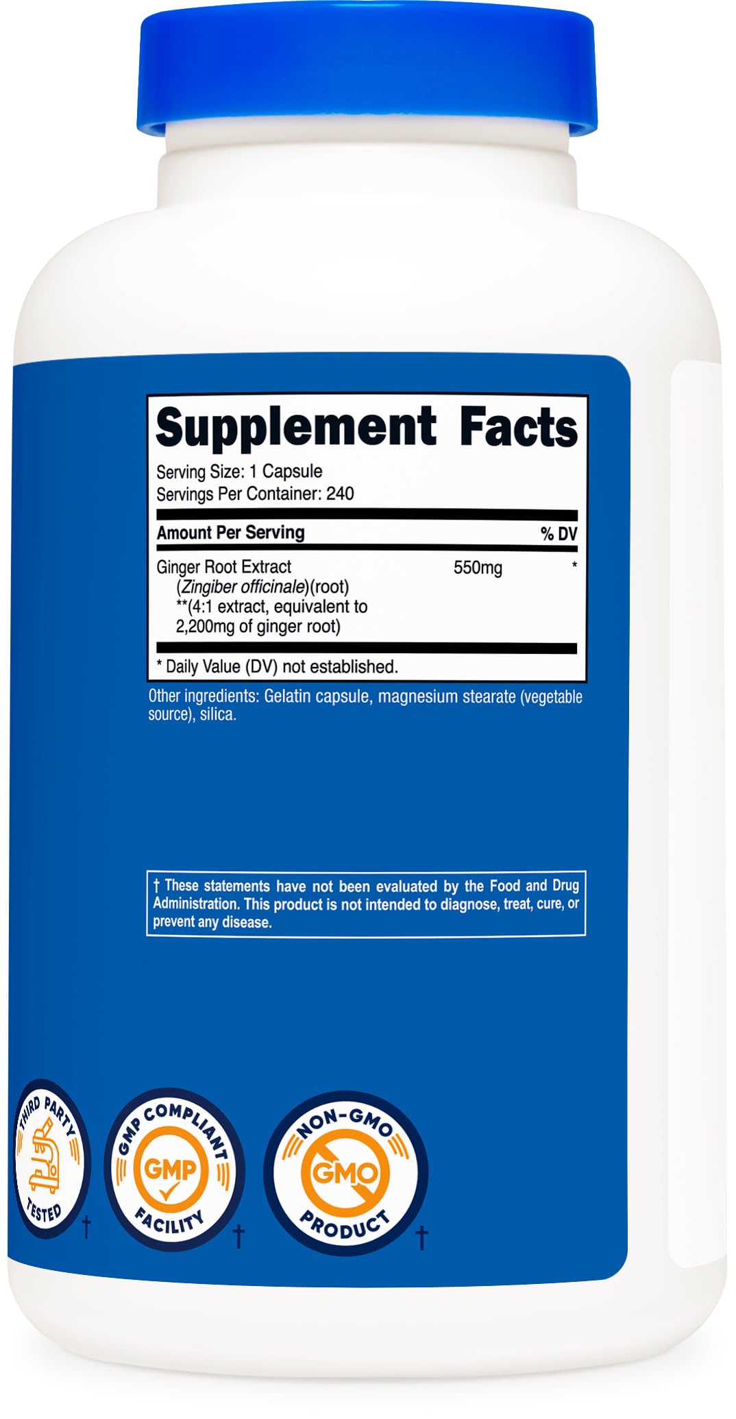 Gluten Free and Non-GMO icons on Nutricost packaging