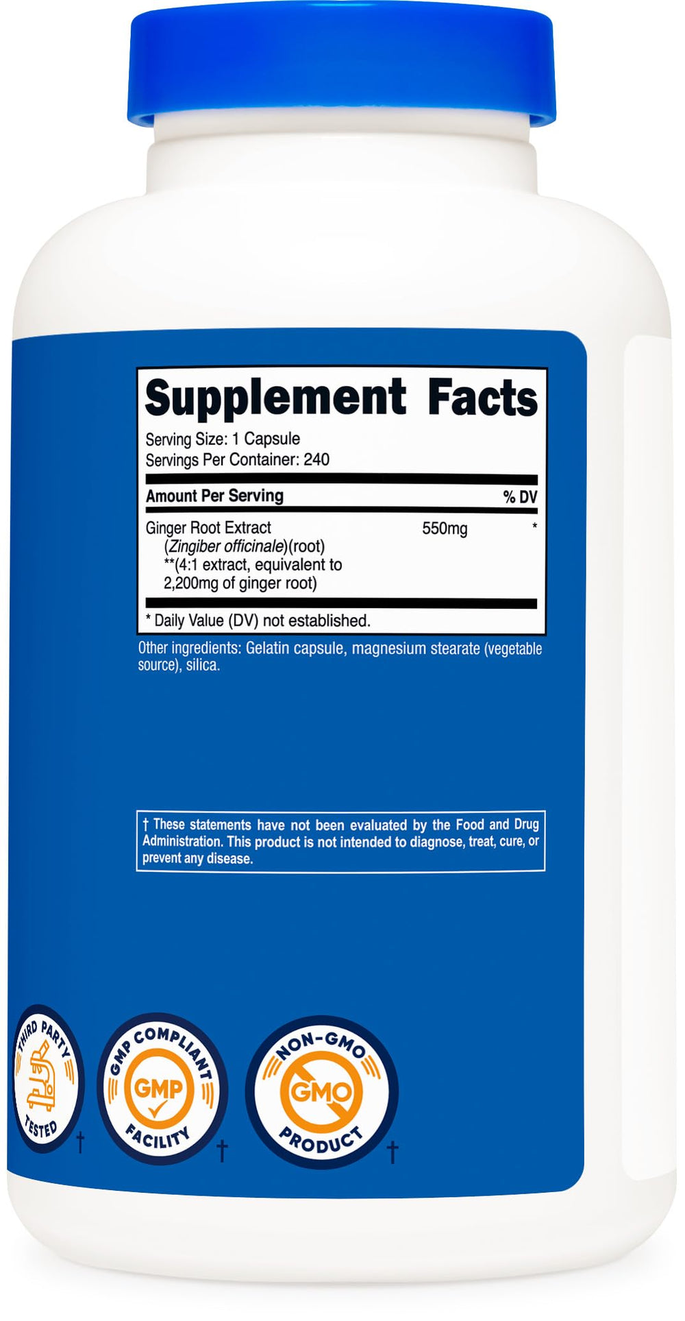 Gluten Free and Non-GMO icons on Nutricost packaging