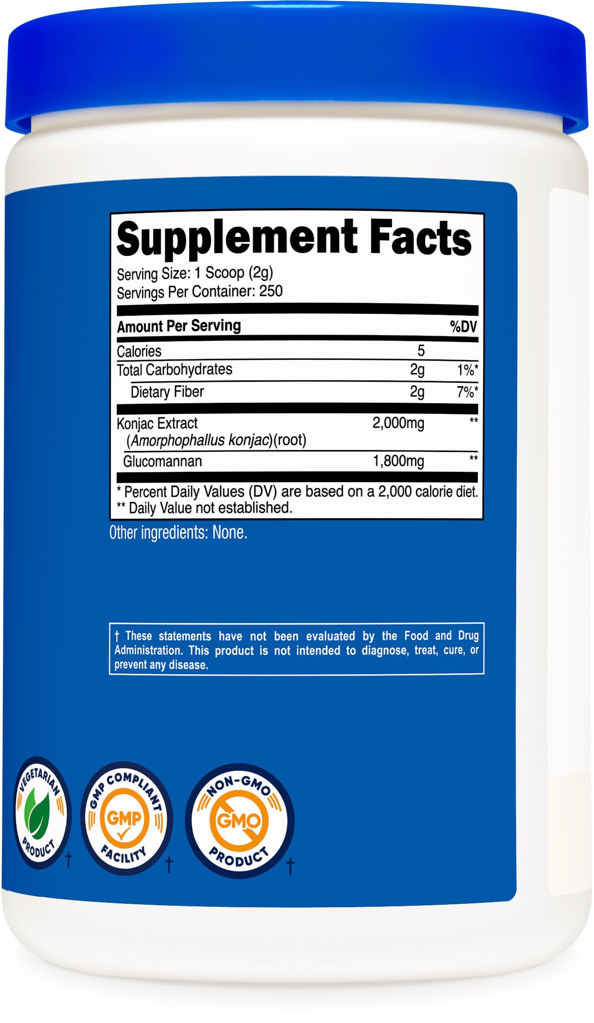 Gluten-free Non-GMO Nutricost Glucomannan packaging