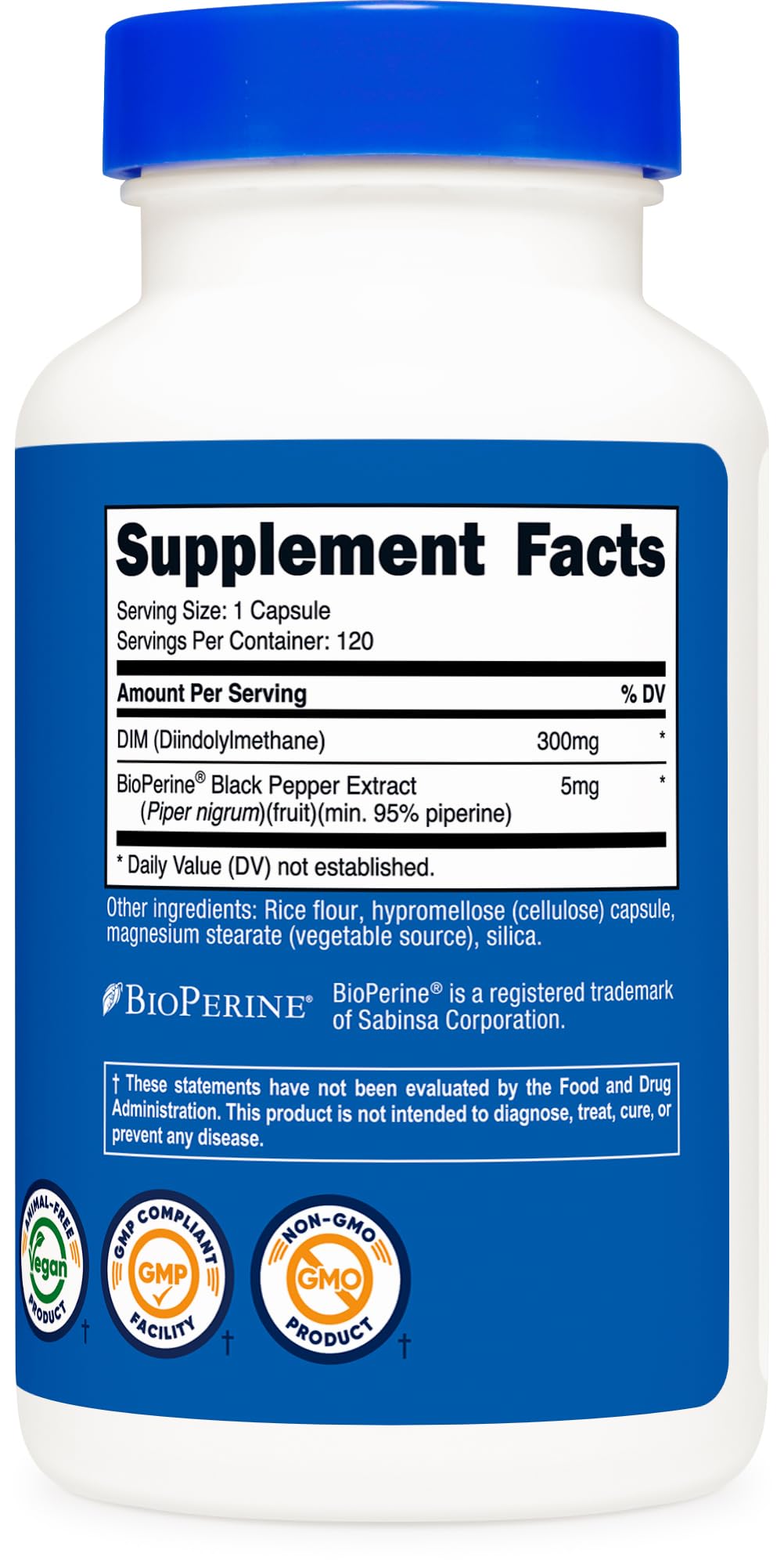 Nutricost GMP and FDA facility label signaling quality and safety.