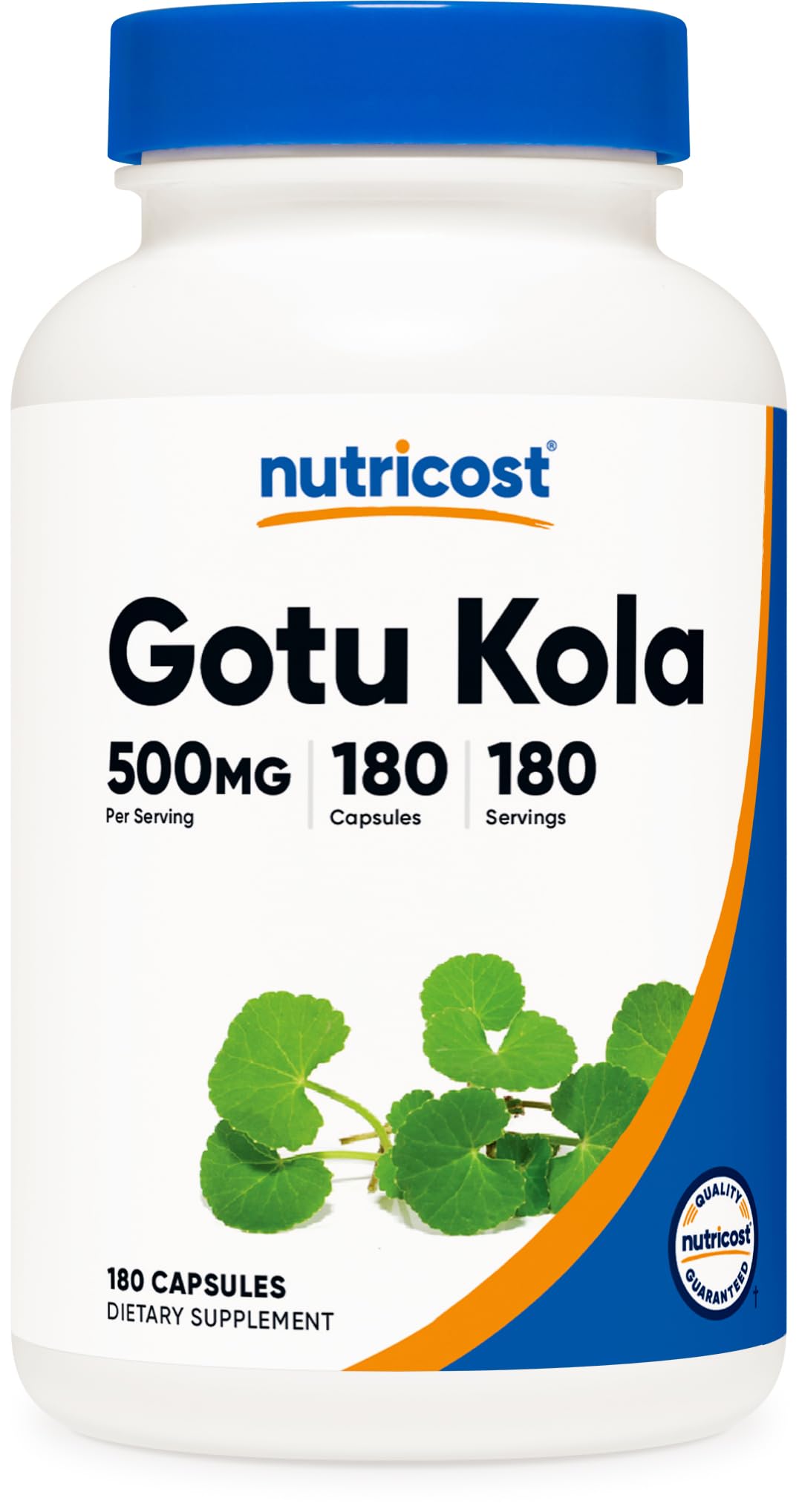 Nutricost Gotu Kola 500 mg bottle with 180 capsules