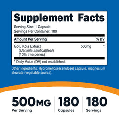 Close up of a 500 mg Gotu Kola capsule