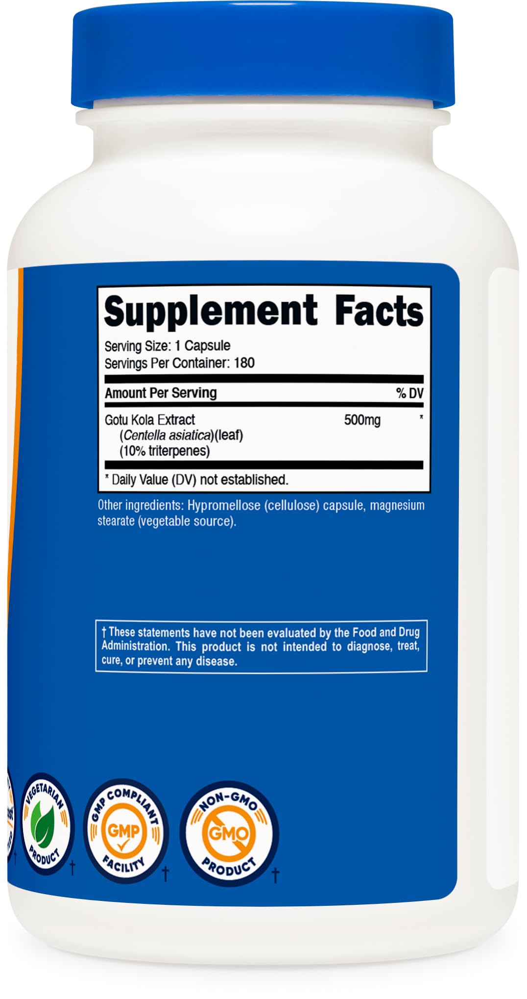 Serving size is one vegetarian capsule of Gotu Kola