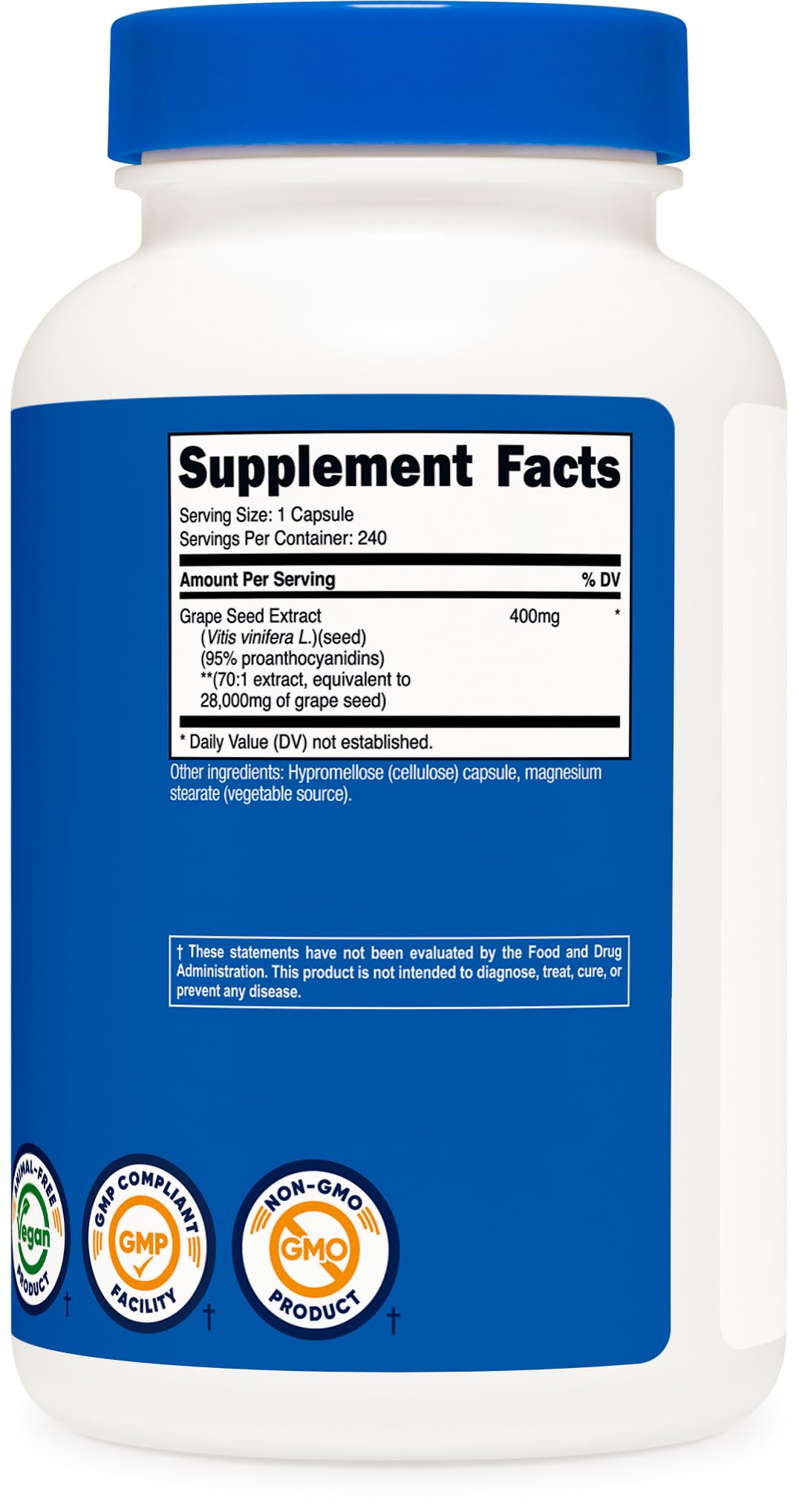 GMP-compliant production and ISO-accredited third-party testing badge