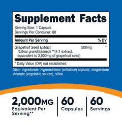 Close-up of the Grapefruit Seed Extract bottle showing 60 capsules