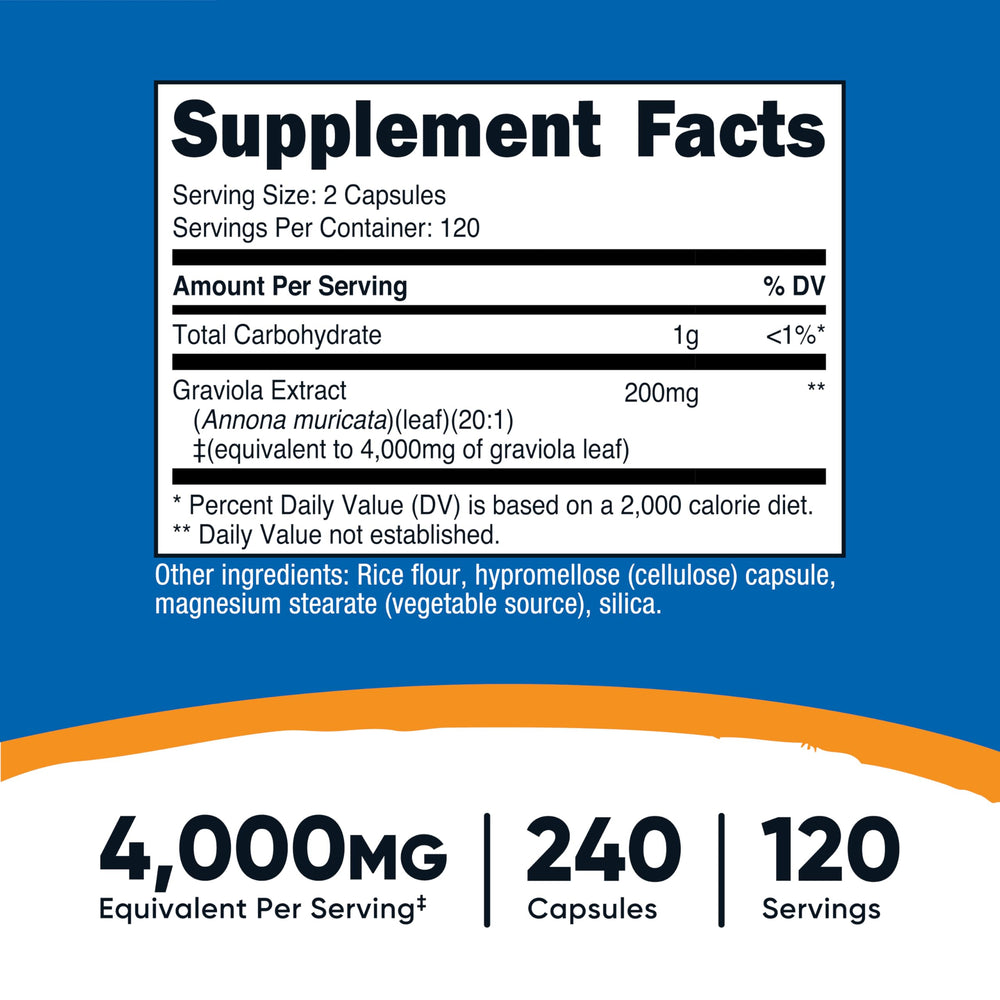 Nutricost Graviola Extract bottle with 240 capsules