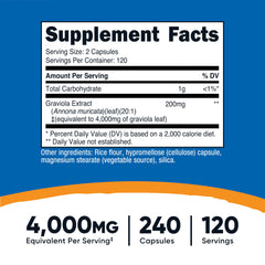 Nutricost Graviola Extract bottle with 240 capsules