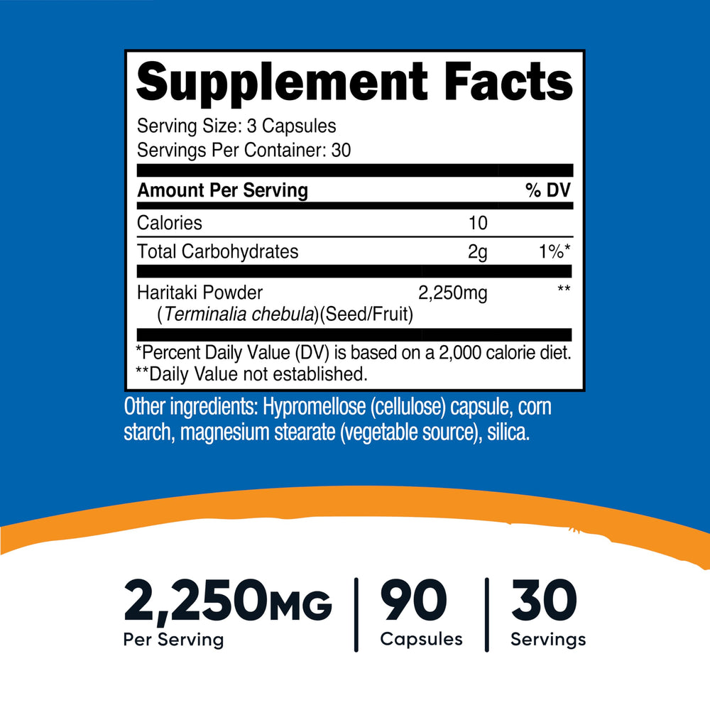 Haritaki vegan capsules close-up