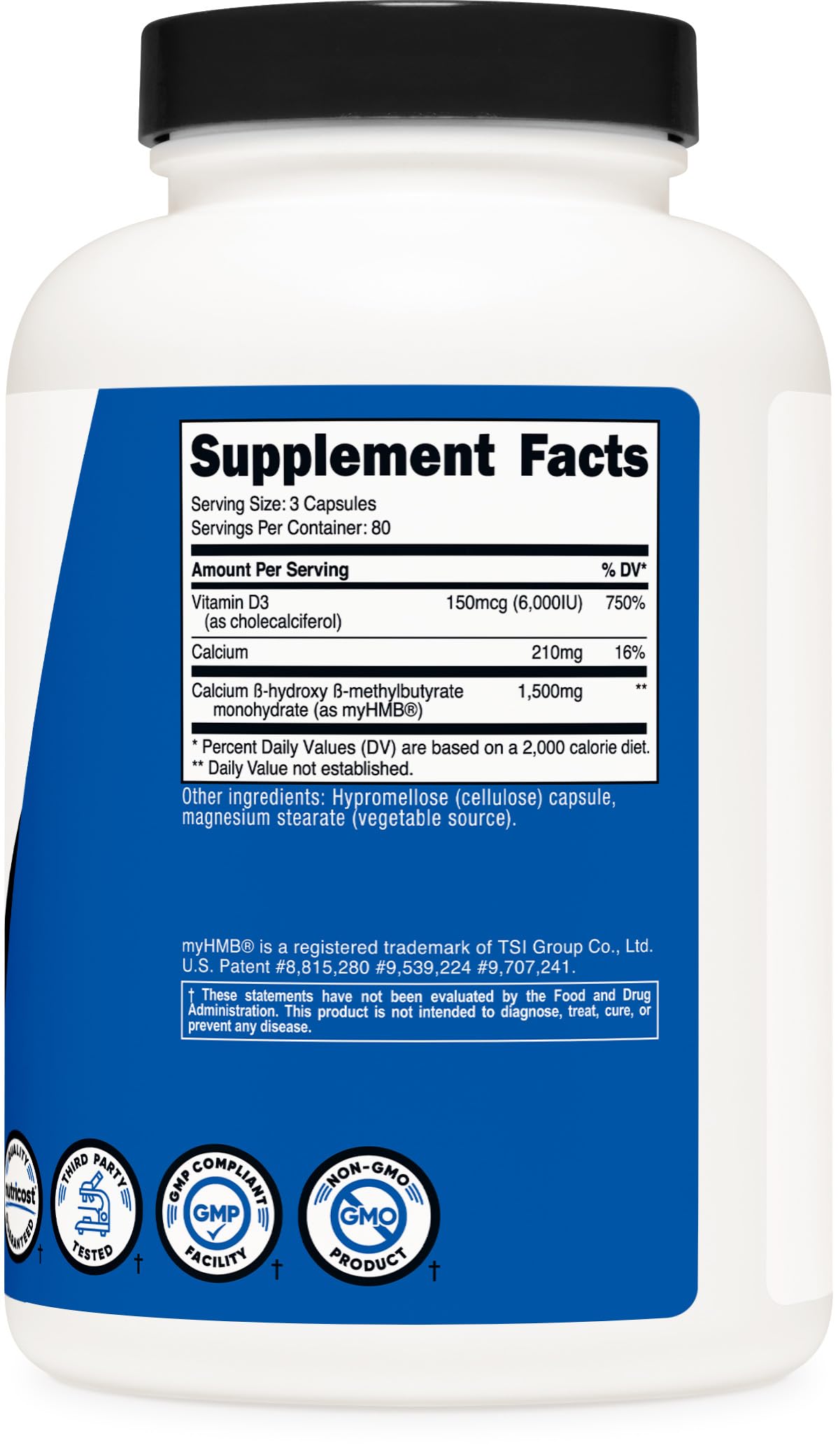 Gluten-free and Non-GMO seal on Nutricost packaging