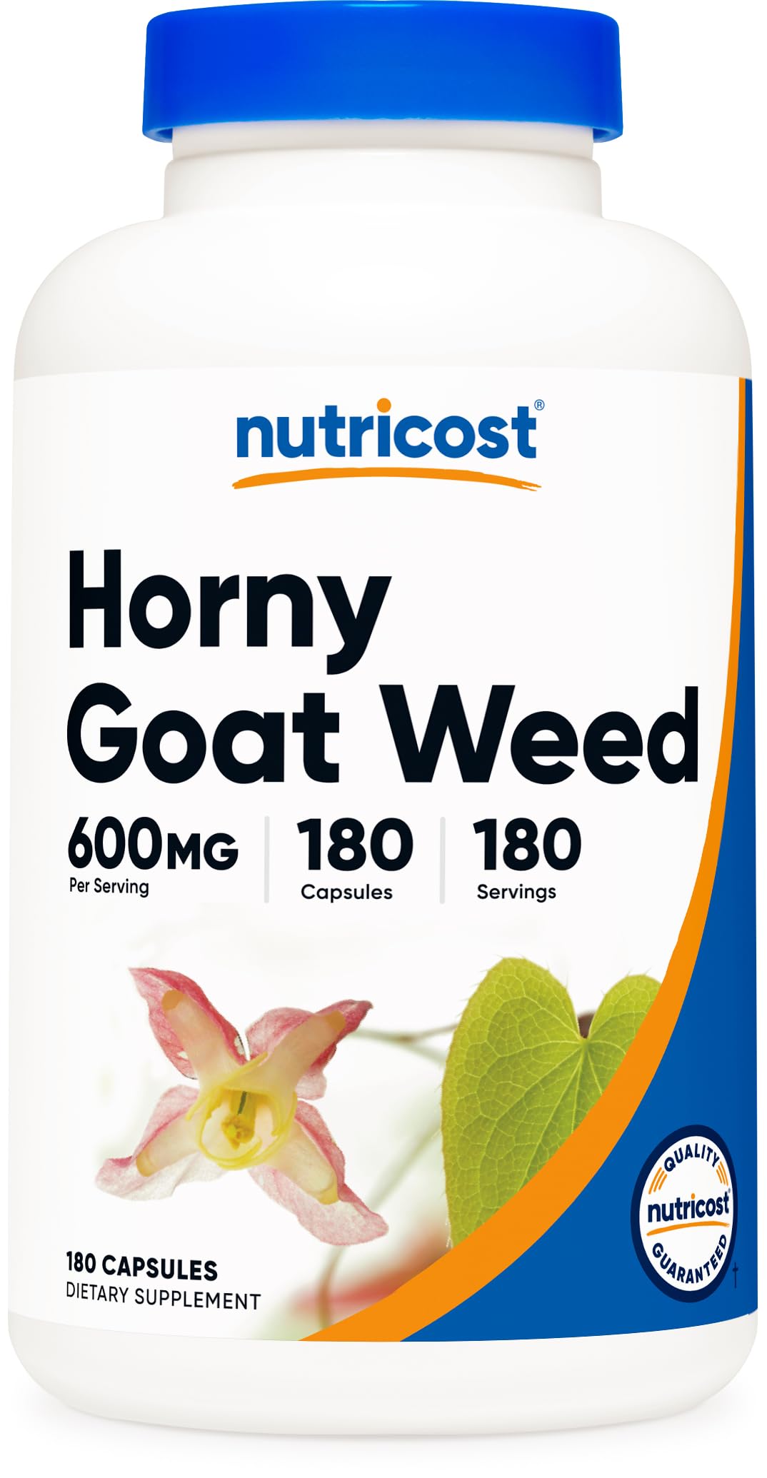 Nutricost Horny Goat Weed Extract Epimedium bottle label and capsules