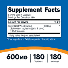Close-up of Nutricost Horny Goat Weed Extract bottle