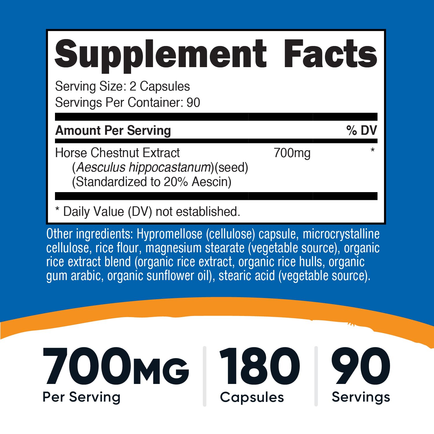 Label shows 700 mg per serving on Nutricost capsules
