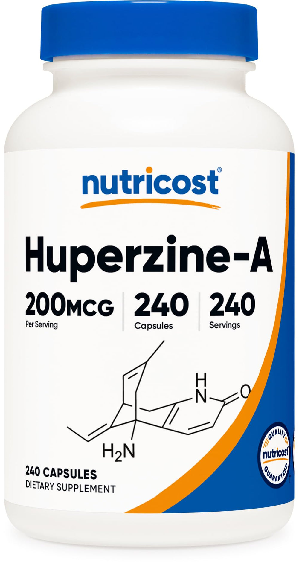 Bottle of Nutricost Huperzine A 200mcg 240 capsules