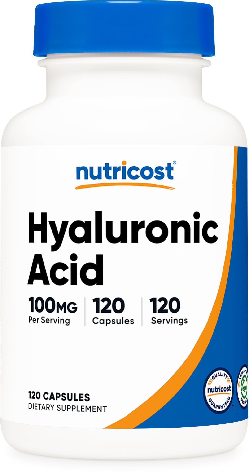 Hyaluronic acid 100 mg per capsule, 120 servings
