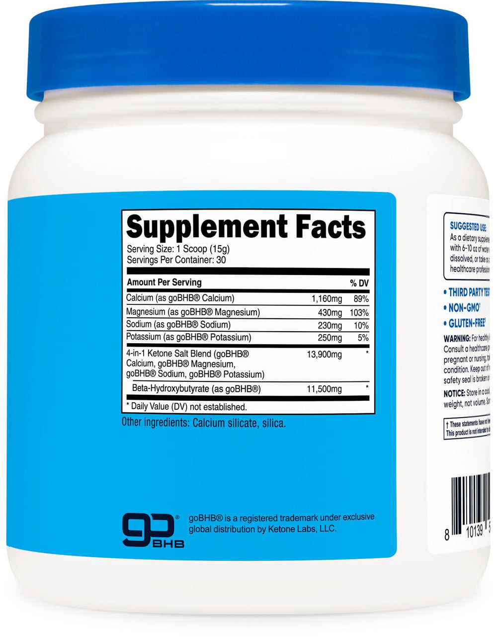 Front view of Nutricost Keto BHB Exogenous Ketones 4-in-1 bottle – 30 servings